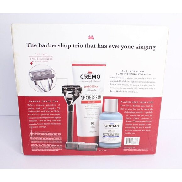 Cremo Barber Grade Shave Kit Razor Shave Cream & Shave Balm Original Formula New - Picture 3 of 9